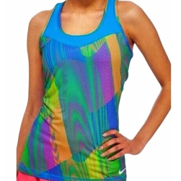 Nike Pro Dri-Fit Hypercool Frequency Tank Top Women’s Multicolor NWOT Size Large - Picture 1 of 10